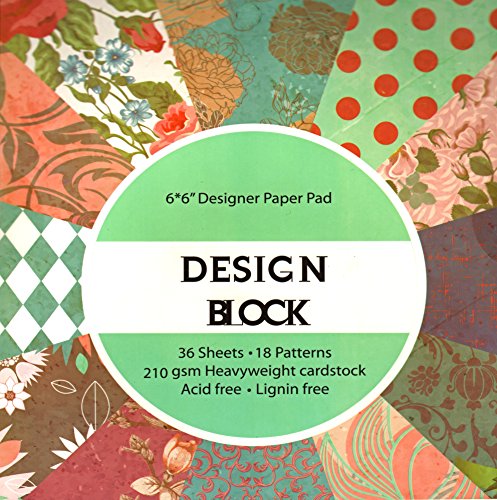 3 x Vintage Scrapbooking Papier Motivblock Designpapier Bastelpapier – insgesamt 108 Seiten – 54 Motive – Papiergewicht ca. 210 g/m² – 3 Blocks mit je 36 Seiten - 2