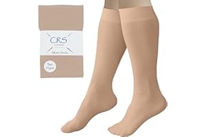 CRS Cross Eiskunstlaufsocken (2 Paar) Kniehohe Strumpfhosen für Schlittschuhe, Fußlaufsocken Tanzstrumpfhose