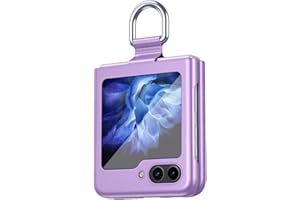 WBWONE Coque pour Samsung Galaxy Z Flip5 (Galaxy Z Flip 5) 5G, Étui Antichoc PC Housse ave Anneau, Très Mince Mat Bumper Protection Case Cover, Violet