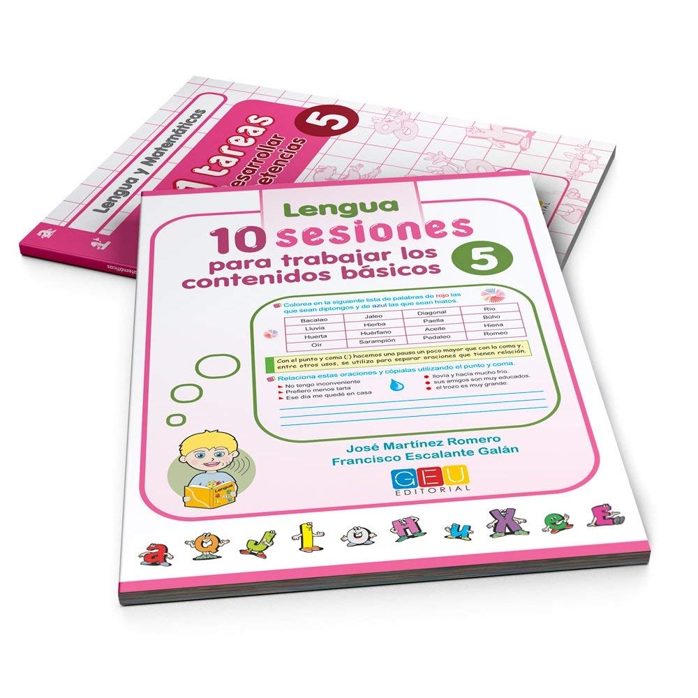 Pack Lengua y Matemáticas 5º de Educación Primaria | 10 sesiones para trabajar los contenidos básicos y 101 tareas para desarrollar las competencias | Organizador semanal de regalo | 2ª Edición