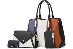 DORRISO Moda 3 Pezzi Set Donna Borsa a Mano Elegante Borsa a Tracolla Borsetta con Piccola Borsa PU Pelle Borse Tote per Viaggio Shopping Lavoro Quotidiano Donna Satchel Borse Messenger Nero