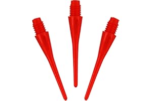 Best Sporting Dart Lot de 100 pointes en plastique en nylon pour fléchettes Noir/blanc ou rouge