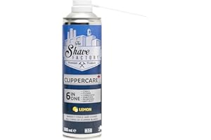 THE SHAVE FACTORY Clippercare – Spray 6-en-1 500ml – Spray d’Entretien pour Tondeuses – Rafraîchit, Nettoie & Lubrifie – Nettoyant & Lubrifiant pour Lames de Tondeuses & Trimmers