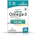 Ultra Omega 3 Fish Oil - High Potency 300mg DHA & 60mg EPA | 10 Softgel Capsules (1 Strip)