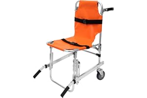 EIEIKAHA Stair Chairs, Aluminum Lifting Transfer Stair Chair Assist Devices Light Weight Stair Lifts for Elderly, Evacuation Folding Transport Wheelchair with 2 Wheels - Lifts Up to 350.5Lbs