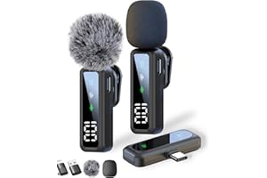 AIWGYIBO Mikrofon Handy – Ansteckmikrofon kompatibel mit iPhone/Android/Computer, Lavalier Mikrofon mit Geräuschunterdrückung, unterstützt Live-Streaming, Vlogging, YouTube, TikTok und Interviews (Schwarz)