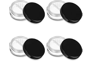Tyqour 4 styck Bärbar Puderdosa Tom Återanvändbar 10g Löspulver Behållare Tom Puderdosa Transparent Tom Puderdosa Set med Avtagbar Sillock för Kvinnor Flickor
