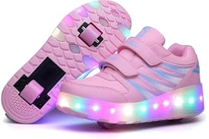 Barn skor med upplysta LED-hjul sneakers med USB uppladdningsbara dubbla hjul utomhus skateboard