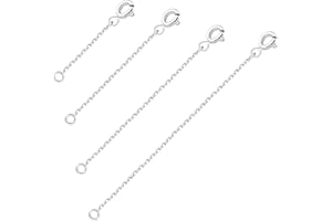 Sllaiss 4PCS Naszyjnik Przedłużacz Srebrny 925 Sterling Silver Chain Extender do Naszyjnika Bransoletka Chocker 18K Pozłacane Białe Złoto Cienki Łańcuch kablowy 2.0" 3.0" 4.0" 5.0"