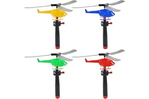 YZZT ZhuXlXxlLiand 4 PCS Hand-Launched Helicopters Set - for Ages 3+ - Durable Fly Toys with Easy Pull-Start for Outdoor Adventures