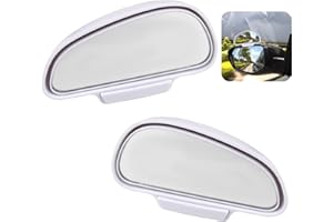 EMODWEY 2pcs Miroir D'angle Mort Pour Rétroviseur, pour Voiture, Camion, SUV, Van - Miroir d'Angle Mort Réglable à 360 Degrés, Vision Élargie, Universel, Installation Facile, Blanc