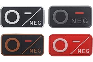 ODSS Compatible con parches de cierre de goma de PVC 3D negativos tipo O, kit de parches tácticos O Neg, tamaño de 1.97 x 0.98 pulgadas, paquete de 4 piezas