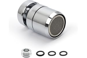 TIANLIN Strahlregler Wasserhahn, 360° Drehbar Strahlregler M22, Geeignet für Küche und Bad Wasserhahn Aufsatz, mit Adapter, Passend für Wasserhähne mit M22-Außengewinde Oder M24-Innengewinde