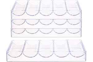 HomeDecTime 4X Plateau de Jetons de Poker en Acrylique Transparent Durable sans Couvercle 100 Jetons Étui Porte-Boîte Collectibles Craft 20.5x7.8x2.8cm