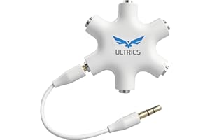ULTRICS Répartiteur Audio 5 Casques, 3,5 mm Mâle à Femelle Multi Écouteurs Stéréo Séparateur Adaptateur, Aux Splitter Compatible avec iPhone Samsung Nokia PC Laptop Orateur Smartphones PS4 Xbox