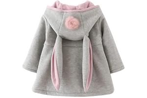 Odziezet Cappotto con Cappuccio Coniglio da Bambina Giacca Incappucciato per Inverno Autunno 0-6 Anni