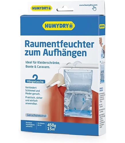 HUMYDRY Luftentfeuchter 6 Stück – Je 1000 Ml, Für Räume Bis 400 M², Mit Nachfüllpackungen, Parfümfrei