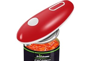 GUNIATA Apriscatole elettrico, bordo liscio, One Touch, portatile, senza bordi taglienti, per chef, bambini e anziani con artrite (rosso)