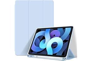 Billionn etui na iPada 9/8/7 (10,2 cala, model 2021/2020/2019, 9/8/7 generacji), przechowywanie ołówków, inteligentne etui z trzema klapkami, automatyczne uśpienie/budzik, biały lód niebieski