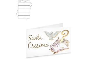 arkamii bigliettini per bomboniere Confezione da 20 Biglietti Finitura in Oro Caldo per Santa cresima (1004)