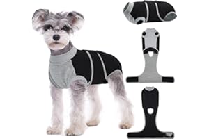 Kuoser Hundebody Nach Op Hündin Hundebody Nach Kastration Rüde Body für Hunde Nach Op, Atmungsaktiv Body Hunde Nach Op Rüde Op Body Hund Kastration Hündin, E-Halsband Alternative für Hund, Schwarz S