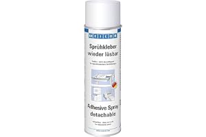 WEICON spraylim kan tas bort, transparent, 500 ml | Icke-permanent självhäftande spray, självhäftande spray för stenciler, plotter, screentryck och skärmattor