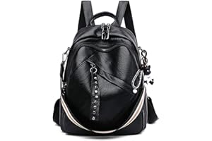 BUKESIYI Donna Borsa Zaino Elegante Zainetto Borse a Tracolla Zaini Antifurto Zainetti 2025 PU Pelle IT78196 Nero