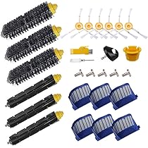Kit Pièces Rechange Robot Aspirateur Roomba 105 - 4 Filtres, 6 Serpillères, 8 Sacs Poussière, 4 Brosses Latérales