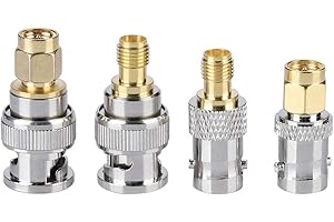 ANNADUE Złącze SMA, złącze anteny koncentrycznej, BNC męskie/żeńskie do SMA męskie/żeńskie, trwałe, odpowiednie do anten, kabli koncentrycznych, zewnętrznych anten radiowych Wi-Fi itp. (4 sztuki)