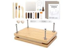 RANJIMA Buchbinder Set, Buchbindesets, Buchbindetuch-Set, Buchpresse aus Holz, Buchreparaturtuch Buchbinderleinen Buchbindebedarf Reparieren Alter Bücher Buchbinden Werkzeuge für DIY Buchbindehandwerk