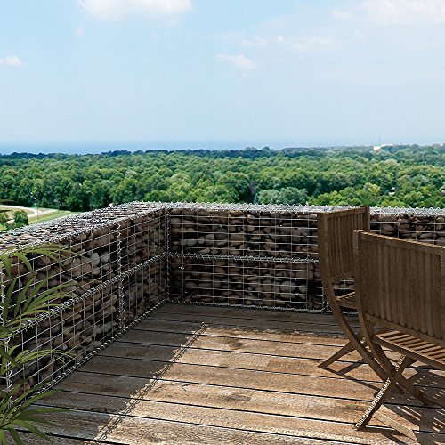 Songmics Gabione 100 x 30 x 30 cm für Stützmauern Gartenzaun Gabionenwand Mauer Säule verzinkt GGB133 - 2