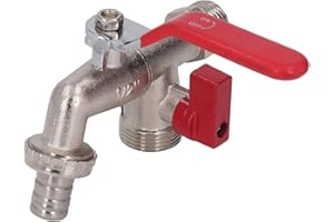 YOSOO HEALTH GEAR Kran z Podwójnym Wylotem, Krany Zewnętrzne G3/4 Wlot i G1/2 Cala G3/4 Cal Wylot Kran Ogrodowy Zawór Kulowy Kran