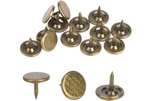 JENNGAOO Clous de Tapissier 100 Pièces, Tête Plate 14x20mm en Fer Bronze Cyan, pour Canapé, Porte et Meuble, Fixation Invisible et Décorative