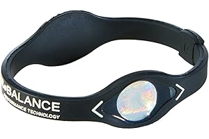 Silikonarmband Power Balance Sportarmband Power Band Energieband (Schwarz/Weiss, S)