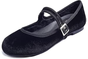 Feversole Women's Soft Cushion Extra Padded Mary Jane Scarpe Basse Classiche da Donna Décolleté Eleganti Mary Jane con Fibbia Morbida Scarpe da Ballo per Balletto per Donna