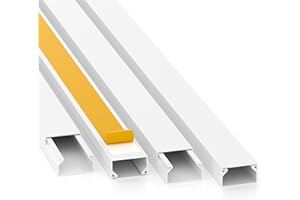 CILSON Canaletas para cables listas para montar (20 m, autoadhesivos, con cinta adhesiva de espuma, color blanco), Blanco