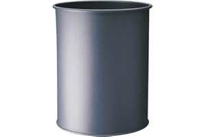 Durable 330158 Papelera de metal redonda de 15 litros, antracita