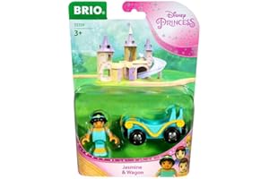 BRIO Disney Princess 33359 Jazmín con vagón – Complemento de Tren de Madera – Recomendado a Partir de 3 años