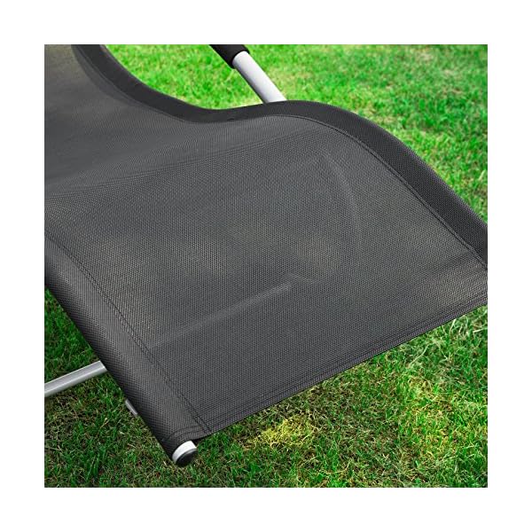 SoBuy OGS28-SCH, Outdoor Garden Rocking Chair Relaxing Chair Sun Lounger Side Bag, Black - Image 7