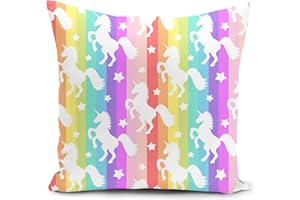 HUASHUZI federe cuscini divano 40 x 40 cm unicorno colorati arcobaleno ragazza regalo donna gadget copricuscini divano cuscino decorativi soggiorno camera da letto accessori