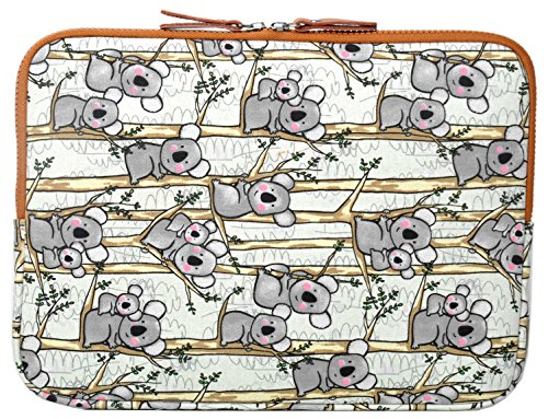 art&cherry © 17-17,4" Universal Notebook & Laptop Schutzhülle / Hülle / Tasche aus feinstem Canvas-Gewebe 17Zoll z.B. Lenovo IdeaPad / HP Pavilion & ProBook / Samsung / Acer Aspire / Asus / Dell Inspirion / Aspire / MSI / Medion Akoya Muster Koala