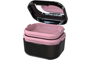 ‎BVN BVN Zahnspangendose Zahnspangenreiniger Gebissdose Prothesenreiniger: Gebissreiniger, Zahnschiene Box, Zahnprothesen BehäLter, Prothesendose, Zahnprothesen Reiniger, Zahnschienen Reiniger Schwarz