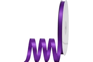 YAYAFUNFUN Nastro di Raso 6mm Viola, 92 Metri Nastro Doppio Raso per Artigianato, Natale, Decorazioni, Confezioni Regalo, Feste di Compleanno, Matrimoni, Bomboniere ﻿