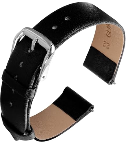 Bracelet De Montre En Cuir Noir - Largeur 14mm - Avec Barres De Ressort - Marque Uxcell, Neuf
