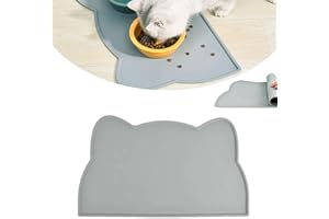 TMRBBESTY Tappetino Ciotola Cani e Gatti in Silicone,Tappetino per Ciotola di Cibo Antiscivolo,Tappetino Ciotola Cani e Gatti,Antiscivolo Silicone Tappetini Cibo Tappetino Sottociotola Impermeabile,44 * 24cm