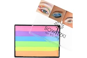 Bowitzki 50g Water Activated Eyeliner Retro Graphic Hydra Eye Liner Makeup UV Glow Fluorescent Cake Aqua Color Split Cakes Neon Rainbow Face Paints Body Painting for Halloween Christmas