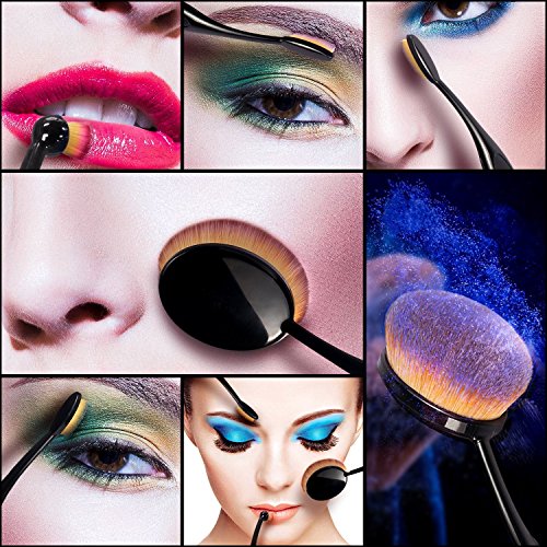 Pinselset BESTOPE Pinselset Makeup pinsel 10-tlgs Pinselset Schmink Pinsel Set Kosmetik in Ovalem Zahnbürstendesign Puderpinsel Foundation Bürste Lip Braue Pinsel Eyeliner - 7