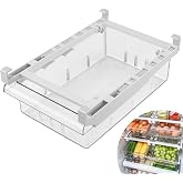 Tigerkinwit Transparent Fridge Organizer Removable Fridge Drawer Box Fridge Storage Box with Handle for Fridge Kitchen Cabine
