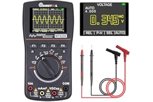 RFElettronica, MUSTOOL MT8208 Multímetro digital con osciloscopio 2 en 1, pantalla a color de 2,4 pulgadas, ancho de banda de 1 MHz, frecuencia de muestreo 2,5 Msps
