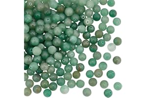 OLYCRAFT 200pcs 8 mm Perlas de Aventurina Verde Natural Perlas de Jaspe Natural Perlas Redondas Sueltas de Piedras Preciosas Piedra Energética para Pulsera, Collar, Fabricación de Joyas